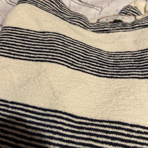 Anthropologie Eri & Ali Navy/ Cream Striped Pullover Sweatshirt, Size  Small - Picture 5 of 9